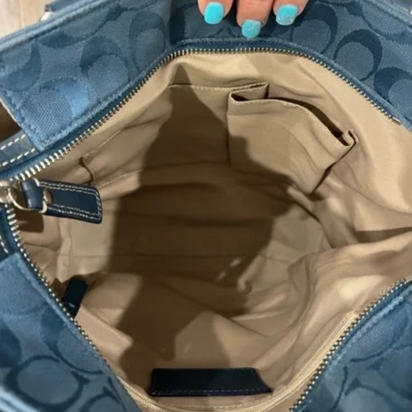 Coach Blue Shoulder Tote Bag - Picture 9 of 9